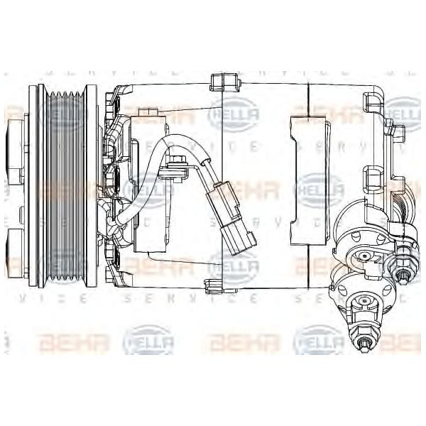 BEHR-HELLA - 8FK351334431 (Компрессор кондиционера FORD MONDEO/S-MAX/FOCUS 2.0 TDCI)