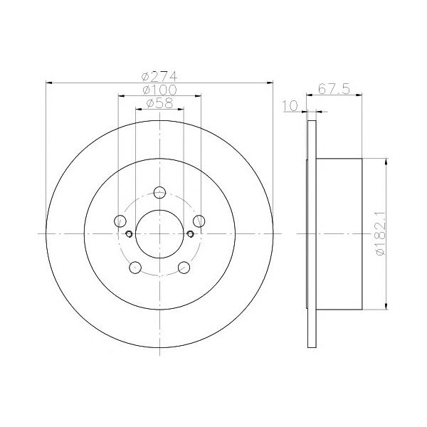 BEHR-HELLA - 8DD 355 114-641 (Диск тормозной SUBARU LEGACY/OUTBACK 2.0-3.0 03- задний)