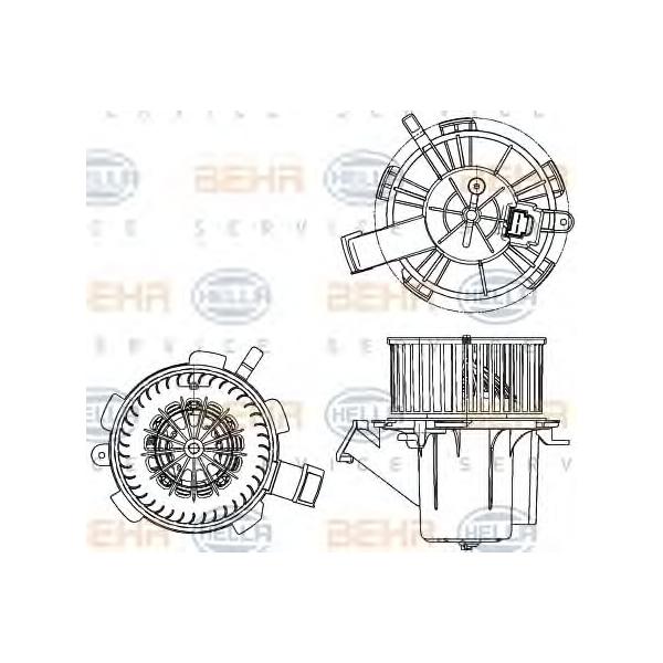 BEHR-HELLA - 8EW351040641 (Вентилятор салона PREMIUM LINE SMART FORTWO)