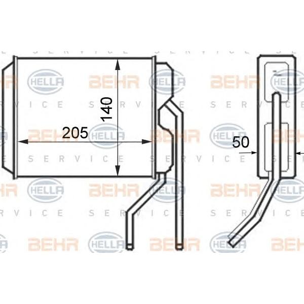 BEHR-HELLA - 8FH351024-411 (радиатор печки/ Daewoo Nexia/Espero 1.5/1.5 16V/1.8 94>)