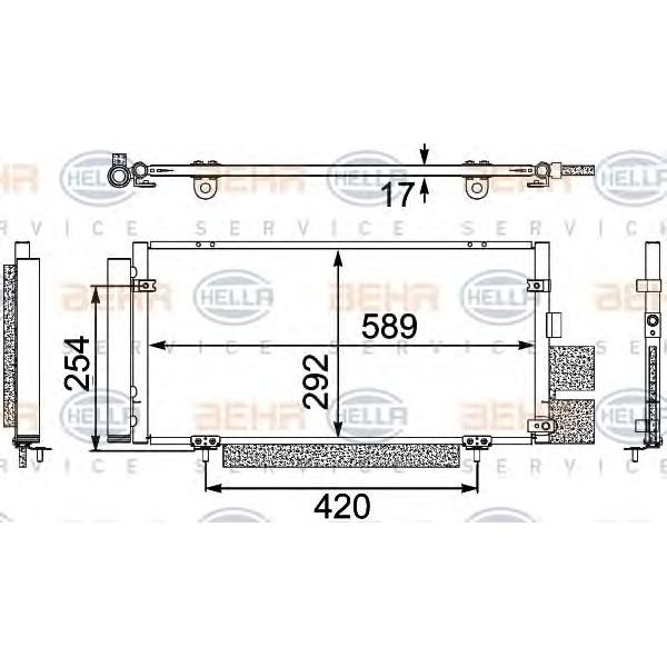 BEHR-HELLA - 8FC351304-121 (радиатор конд./ Subaru Legacy 2.0/2.5/3.0 03>)
