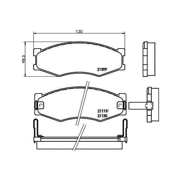 BEHR-HELLA - 8DB355005621 (Колодки тормозные дисковые)