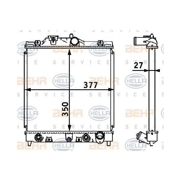 BEHR-HELLA - 8MK376708-381 (радиатор/ Honda Civic 1.6 АКПП 91-97)