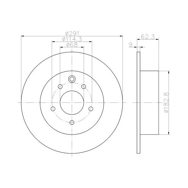 BEHR-HELLA - 8DD355119101 (Диск тормозной (черный) min2)