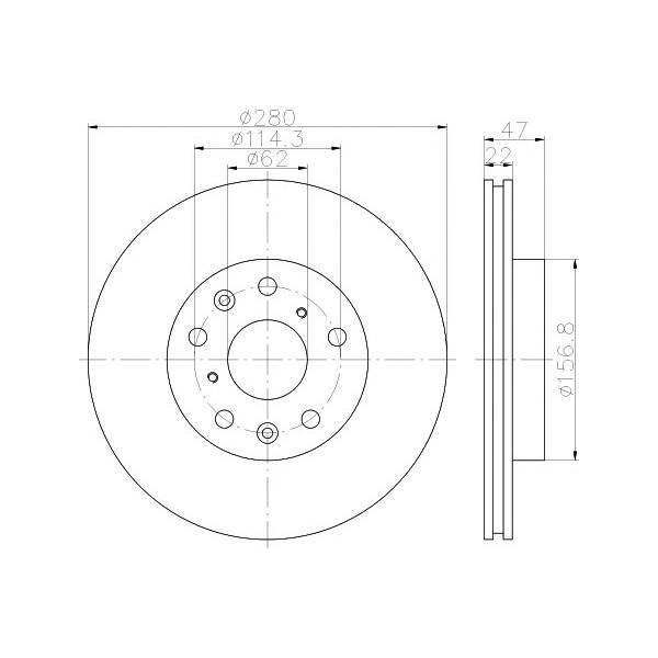 BEHR-HELLA - 8DD355113631 (Диск тормозной передний вентилируемый)