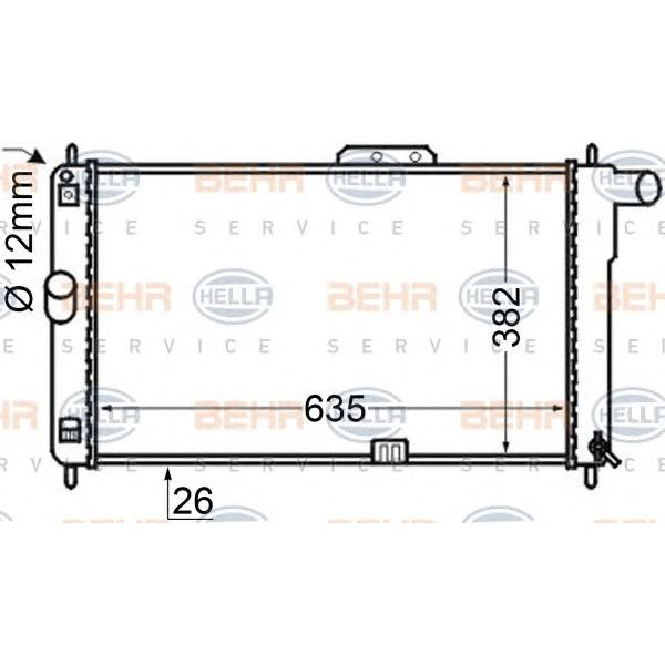 BEHR-HELLA - 8MK 376 705-641 (Радиатор DAEWOO ESPERO 1.5-2.0 M/T 94-99)