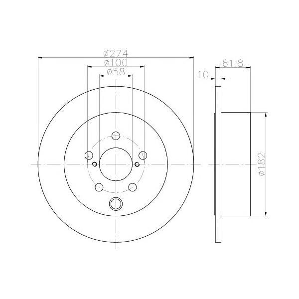 BEHR-HELLA - 8DD355120341 (Диск тормозной зад (черный) min2)