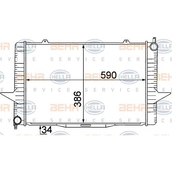 BEHR-HELLA - 8MK376774191 (Радиатор системы охлаждения VOLVO: C70 I кабрио 2.0/2.0 T/2.3 T-5/2.5/2.5 T 98 - 05 , C70 I купе 2.0)
