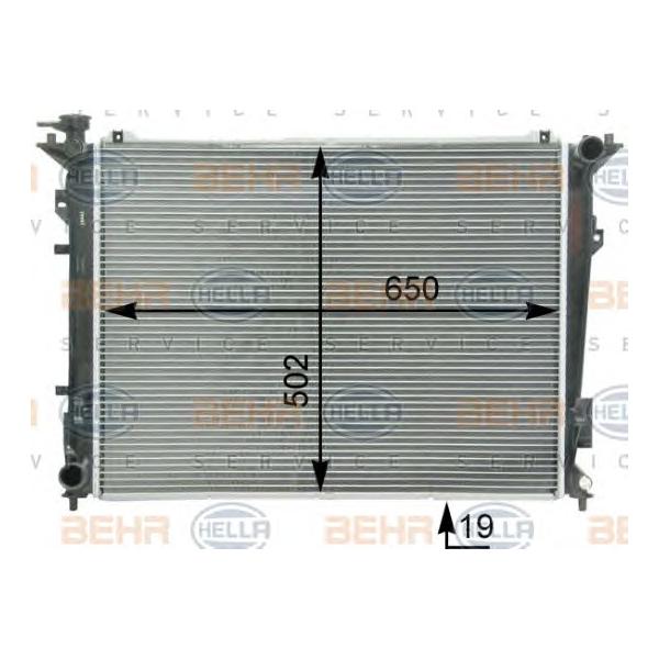 BEHR-HELLA - 8MK 376 763-221 (Радиатор двигателя HYUNDAI SONATA V 2.4 05-)