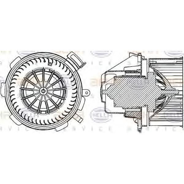 BEHR-HELLA - 8EW 351 034-061 (Вентилятор радиатора MERCEDES SPRINTER 06- б/конд)