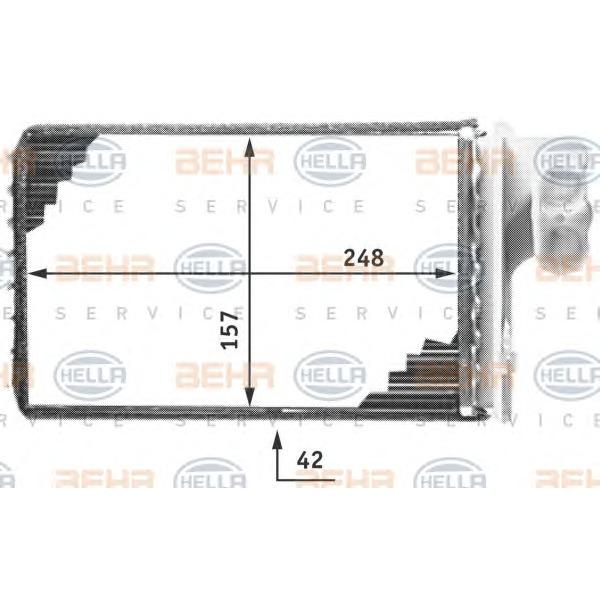 BEHR-HELLA - 8FH351311-671 (радиатор печки/ Peugeot 405/406 all 92>)