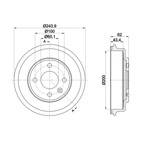 BEHR-HELLA - 8DT 355 302-651 (Барабан тормозной 8