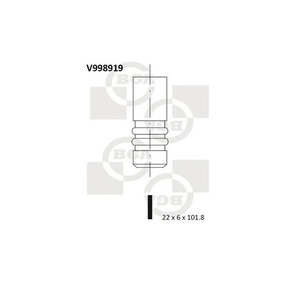 BGA - V998919 (КЛАПАН 22x6x101.8 FRD FIESTA V/FUSION/MAZ 2 1.25 03- EX)