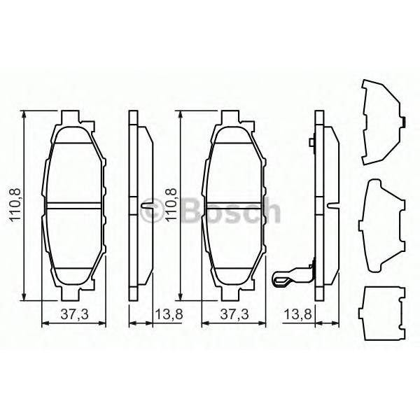 BOSCH - 0 986 494 444 (Колодки тормозные задние)