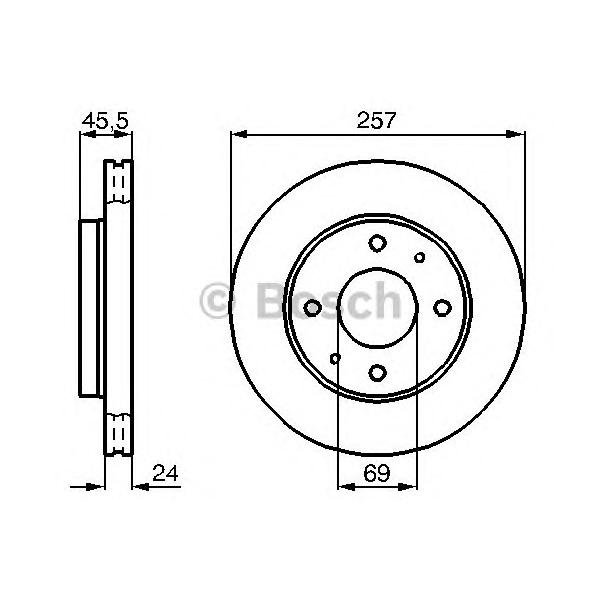 BOSCH - 0986478774 (Диск тормозной передн HYUNDAI: COUPE (RD) 1.6 16V/1.6 i 16V/2.0/2.0 16V 96-02, LANTRA II (J-2) 1.5 12V/1.6 16V/1.6 i/1.8 16V/1.9 D/2.0 16V 95-00, LANT)