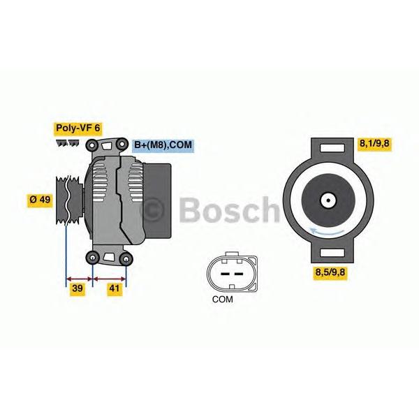 BOSCH - 0986048820 (0 986 048 820_генератор! 180A// BMW E60/E61/E63/E81/E90 04>)