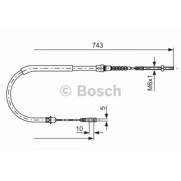 BOSCH - 1987477566 (Трос ручного тормоза Peugeot 605 2.0-3.0i/2.1D/TD)