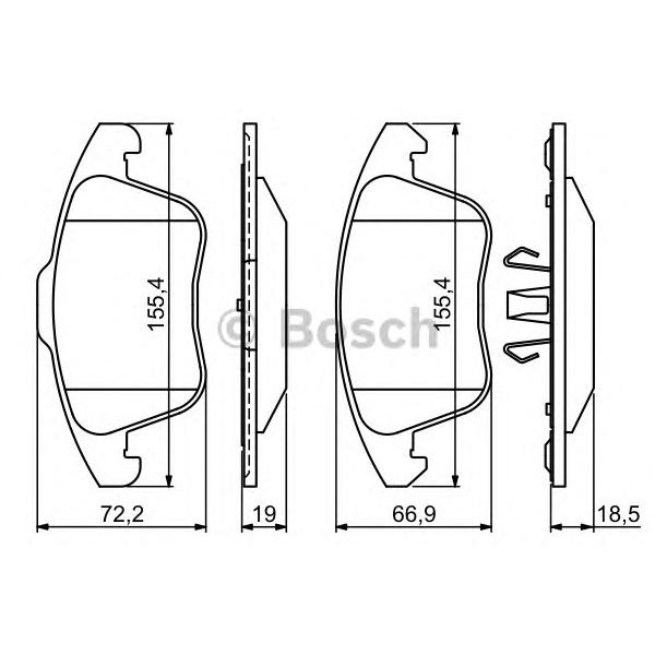 BOSCH - 0 986 494 324 (Комплект тормозных колодок, дисковый тормоз)
