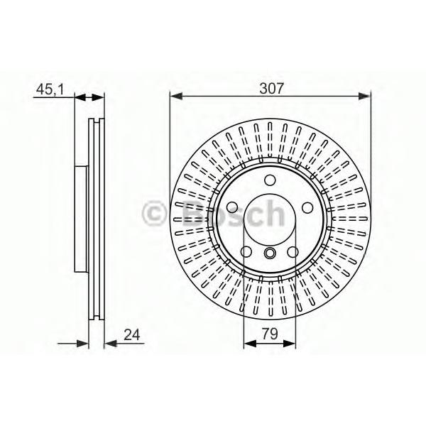 BOSCH - 0986479726 (Диск тормозной передний вентилируемый)