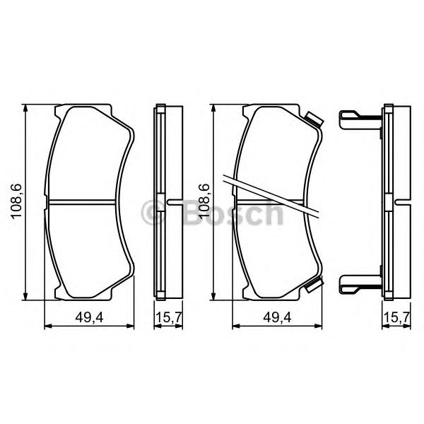 BOSCH - 0 986 494 234 (Комплект тормозных колодок, дисковый тормоз)