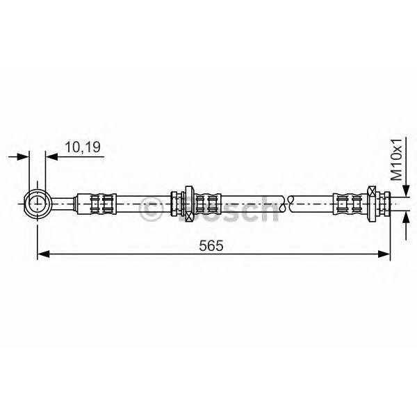 BOSCH - 1987476132 (Тормозной шланг задний правый 565мм)