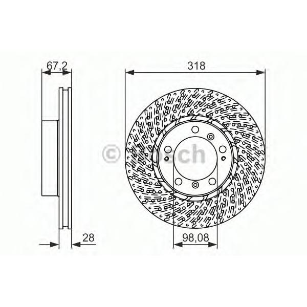 BOSCH - 0986479549 (0 986 479 549_диск тормозной передний левый!/ Porsche 911/Boxster II/Cayman 97-13)