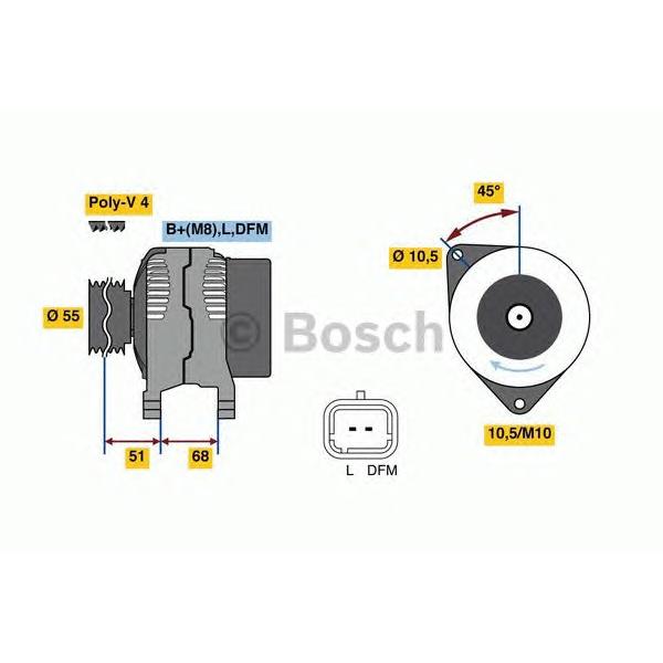 BOSCH - 0986080680 (Генератор 14V 80A)