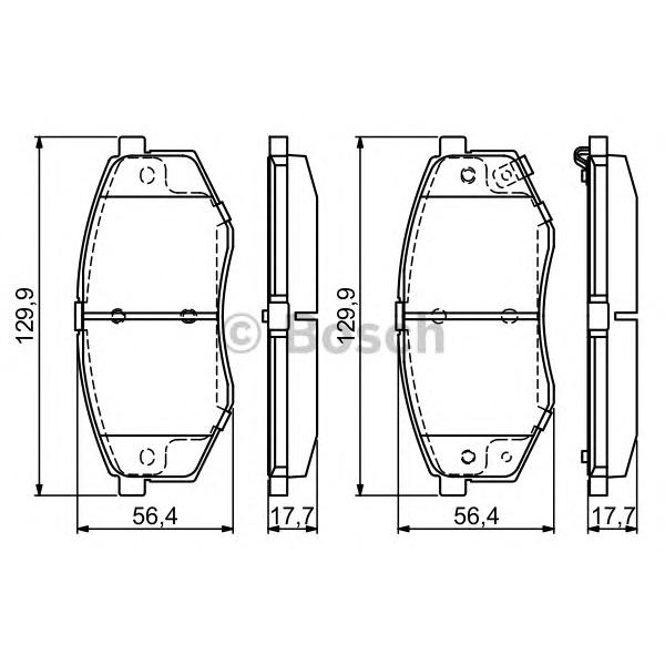 BOSCH - 0986494692 (Колодки тормозные KIA SOUL 14-/HYNDAI i20 10-/SONATA 09- передние)