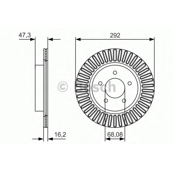 BOSCH - 0986479D20 (Диск тормозной задний (292x16))