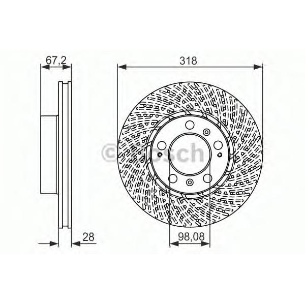 BOSCH - 0986479550 (0 986 479 550_диск тормозной передний!/ Porsche 911/911 Targa/Boxter 97>)