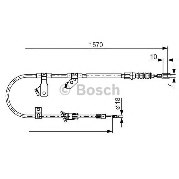 BOSCH - 1987482272 (Трос стояночного тормоза правый)