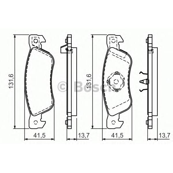 BOSCH - 0 986 424 262 (Комплект тормозных колодок, дисковый тормоз)