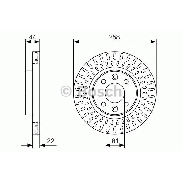 BOSCH - 0986479A86 (Диск тормозной RENAULT LOGAN II/SANDERO II/CLIO IV 12- передний вент. D=258мм.)