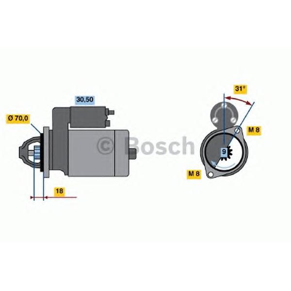 BOSCH - 0986019940 (Стартер 12V 1KW)
