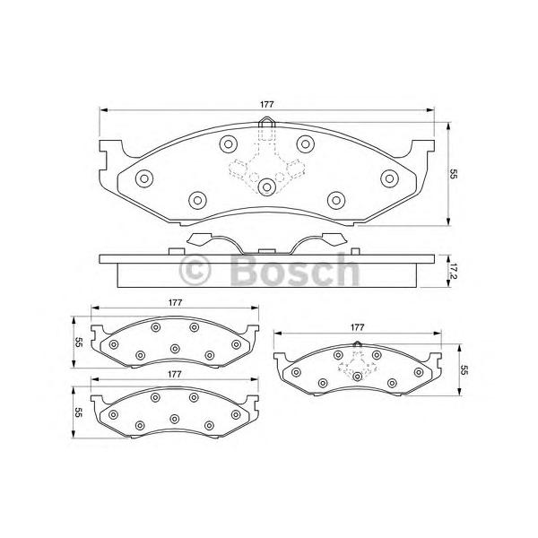 BOSCH - 0 986 424 284 (Комплект тормозных колодок, дисковый тормоз)