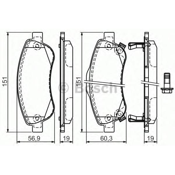 BOSCH - 0 986 494 379 (Комплект тормозных колодок, дисковый тормоз)
