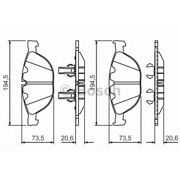 BOSCH - 0 986 494 349 (Комплект тормозных колодок, дисковый тормоз)