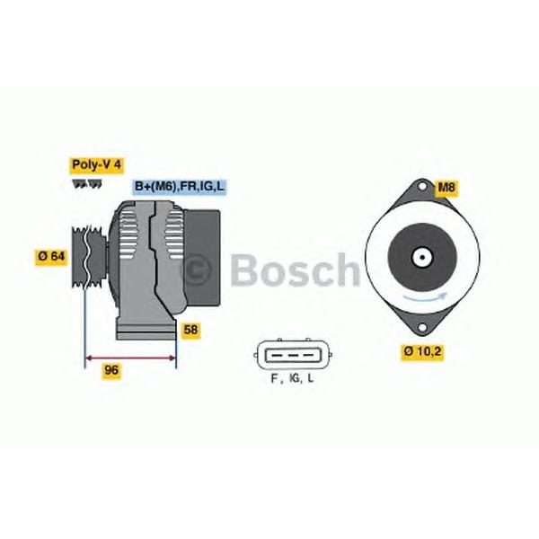 BOSCH - 0986042861 (Генератор 14V 70A)