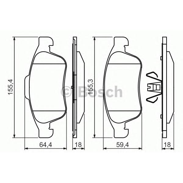 BOSCH - 0 986 494 441 (Комплект тормозных колодок, дисковый тормоз)