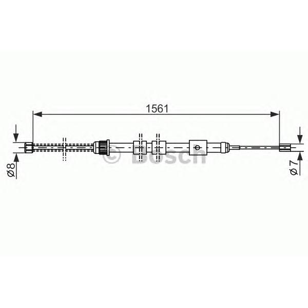 BOSCH - 1987477430 (1 987 477 430_трос ручника п.! drum// Peugeot 306 all без ABS 92>)