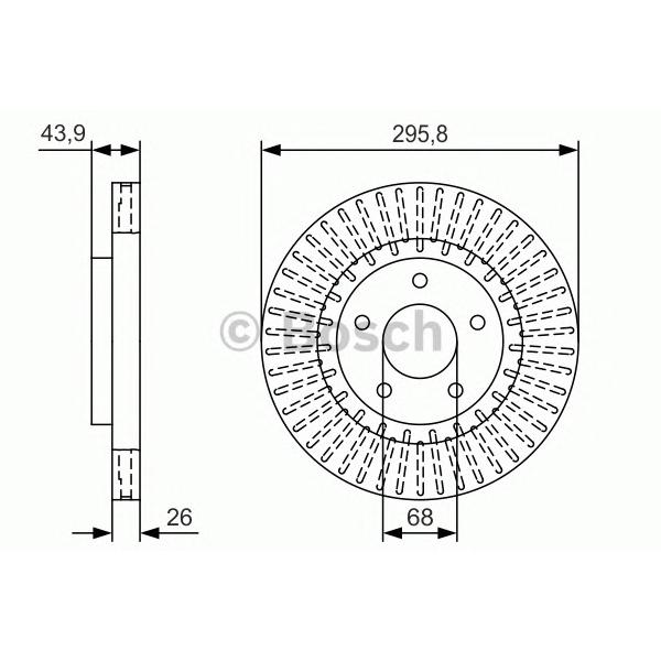 BOSCH - 0986479U24 (Диск тормозной NISSAN JUKE 1.6 (190/200л.с.) 10- передний D=296мм.)