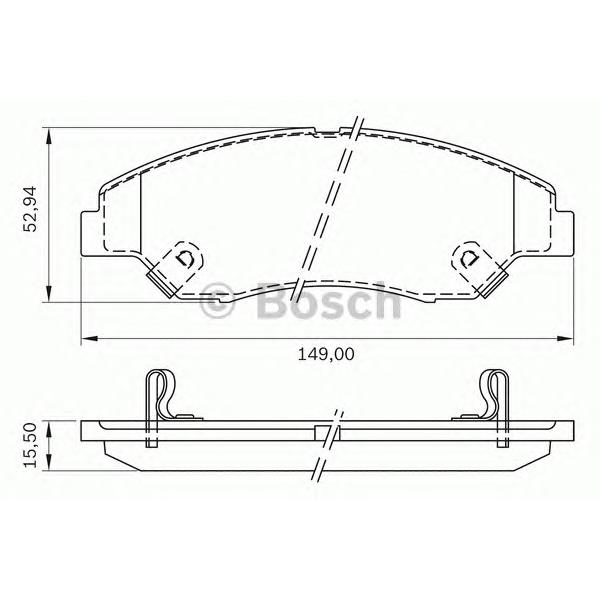 BOSCH - 0 986 BB0 173 (Комплект тормозных колодок, дисковый тормоз)