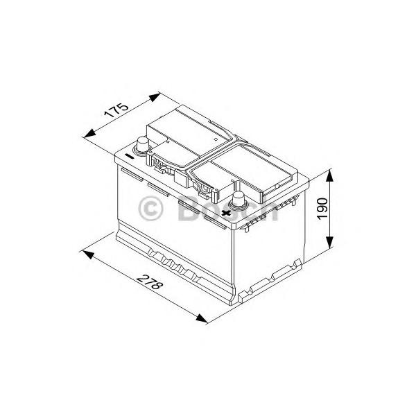 BOSCH - 0092T30080 (0 092 T30 080_аккумулятор! T3 66Ah 510А + справа 278x175x190 B13)