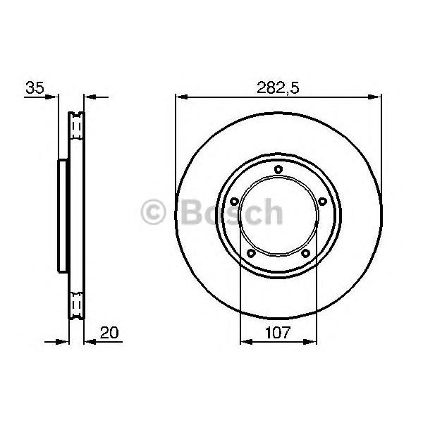 BOSCH - 0986478098 (0 986 478 098_диск тормозной задний!/ Porsche 911/911 Targa 2.2-3.0 69-83)