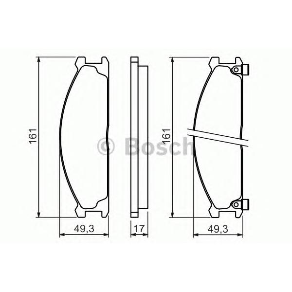 BOSCH - 0 986 493 480 (Комплект тормозных колодок, дисковый тормоз)