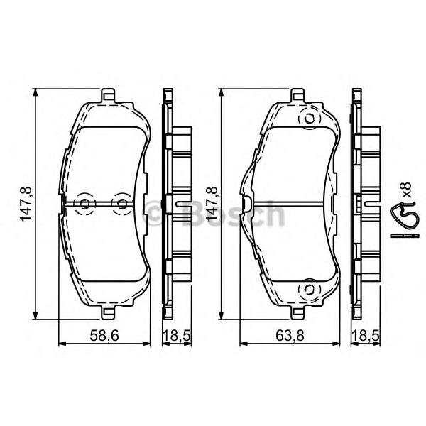 BOSCH - 0986494714 (К-т дисков. тормоз. колодок)