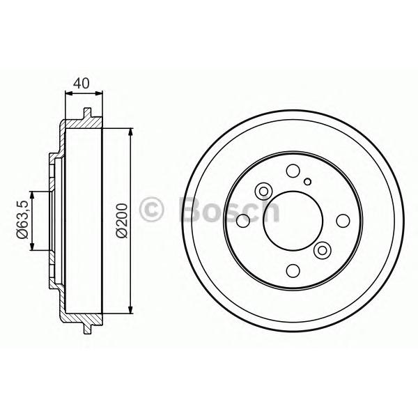 BOSCH - 0986477240 (Барабан тормозной Ford Fiesta vi 1.0-1.6d 06.08)