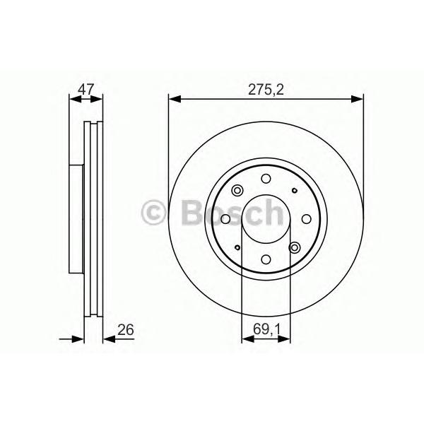 BOSCH - 0986479S28 (ТОРМОЗНОЙ ДИСК ПЕРЕДНИЙ)