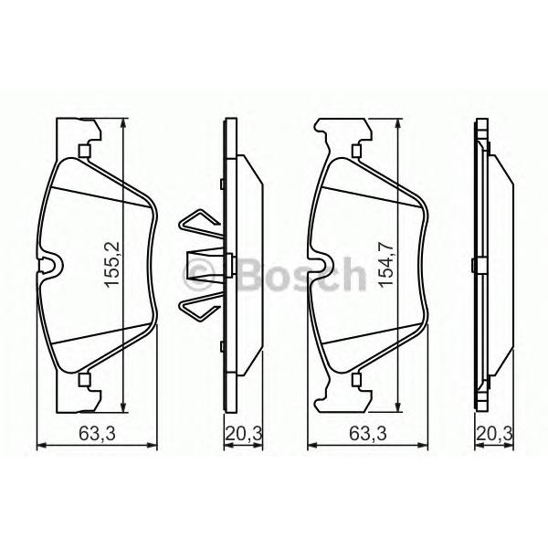 BOSCH - 0 986 494 117 (Комплект тормозных колодок, дисковый тормоз)