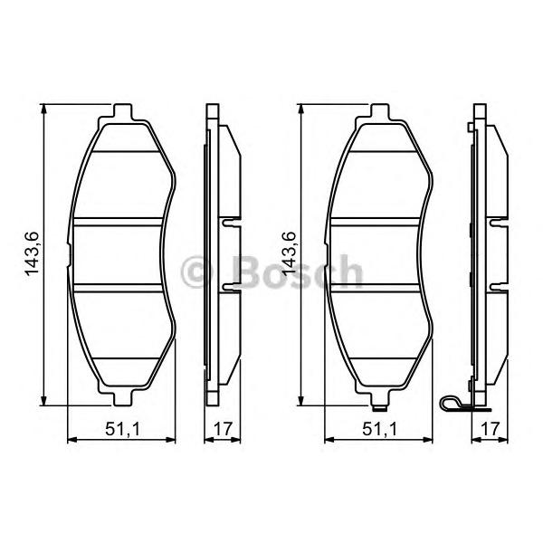 BOSCH - 0 986 494 343 (Комплект тормозных колодок, дисковый тормоз)